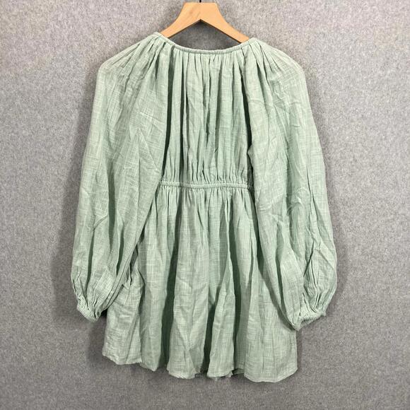 Free People Summer Struttin' Crochet Puff Sleeve Mini Summer Light Green Size XS - Picture 8 of 8